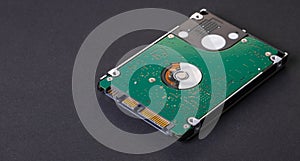 Computer hard drive closeup