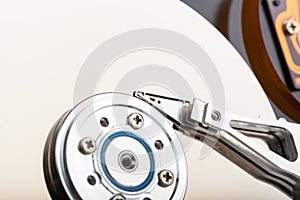 Computer hard drive closeup