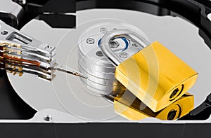 Computer hard drive and lock