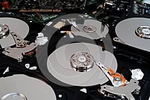 Computer hard drive. Repair of electronic devices.
