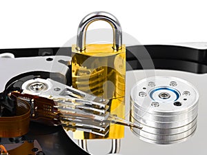 Computer harddrive and lock