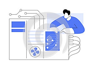 Computer hardware engineer isolated cartoon vector illustrations.