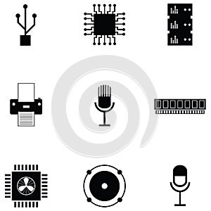 Computer hardware icon set