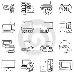 Computer hardware icons