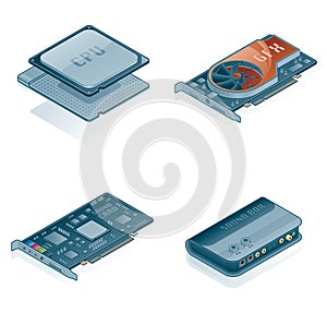 Computer Hardware Icons Set