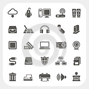 Computer Hardware icons set