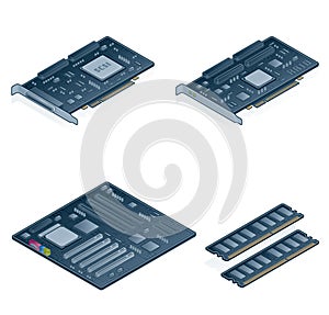 Computer Hardware Icons Set - Design Elements 55n