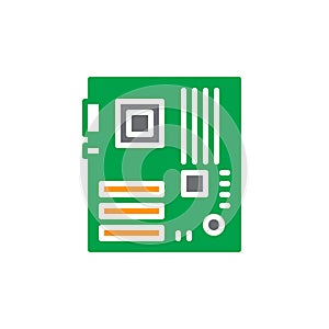 Computer hardware, motherboard vector icon