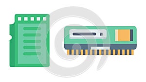 Computer Hardware RAM Memory Storage Technology Vector, vector design Generative AI