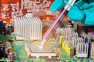 Computer hardware repair and fixing concept