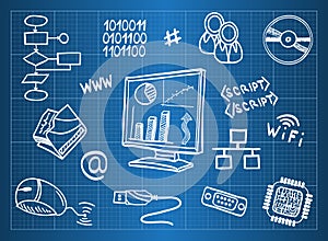 Computer hardware and IT symbols