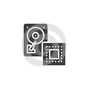 Computer hardware vector icon