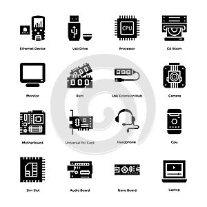 Computer Hardware Vector Icons Pack