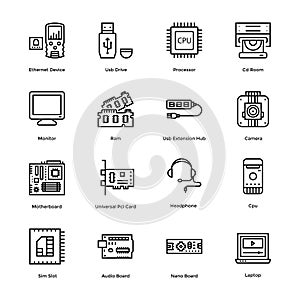 Computer Hardware Vector Icons Pack