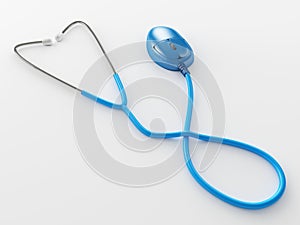 Computer help. Stethoscope mouse lying on white