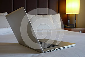 Computer in hotel room