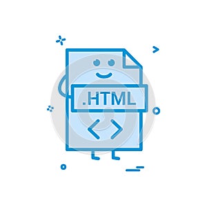 Computer html file format type icon vector design