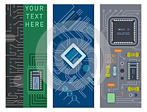 Computer IC chip template microchip brochure