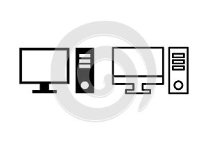 Computer icon . computer monitor icon vector