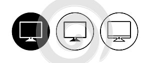 Computer icon . computer monitor icon vector