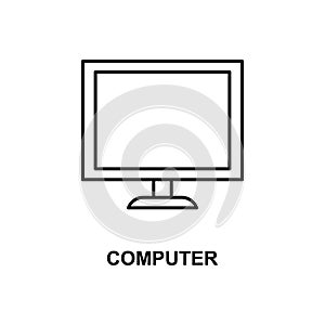 computer icon. Element of simple web icon with name for mobile concept and web apps. Thin line computer icon can be used for web