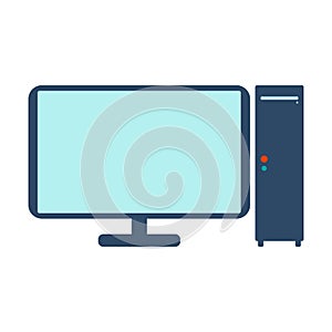 Computer icon. Flat Vector illustration on white background.