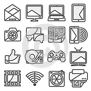 Computer icon in linestyle