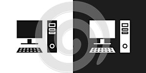 Computer icon logo set vector