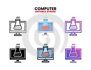 Computer icon set with different styles.