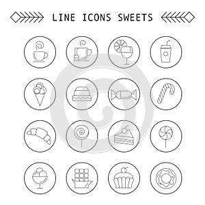 Computer icon set with different sweets