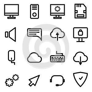 Computer icon set vector