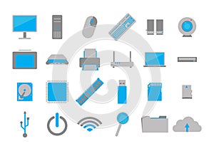 computer icon set. Vector illustration decorative design