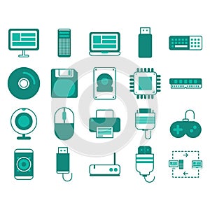 computer icon set. Vector illustration decorative design