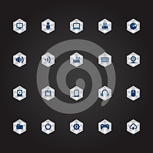 computer icon set. Vector illustration decorative design