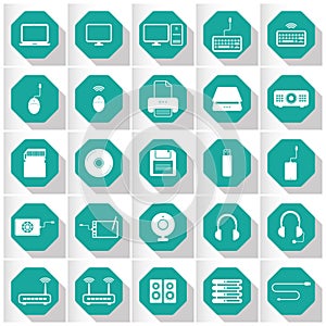 computer icon set. Vector illustration decorative design