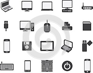 computer icon set. Vector illustration decorative design