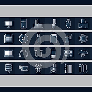 computer icon set. Vector illustration decorative design