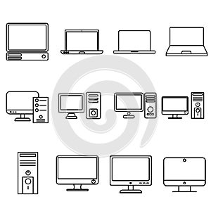 Computer  icon vector. pc illustration sign. device symbol. Laptop logo.