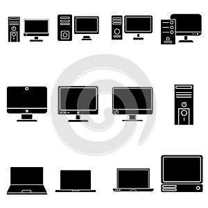 Computer  icon vector. pc illustration sign. device symbol. Laptop logo.