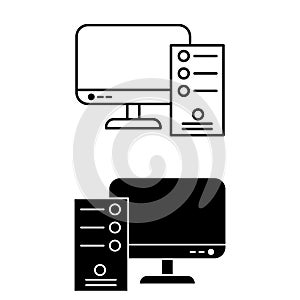 Computer  icon vector. pc illustration sign. device symbol. Laptop logo.