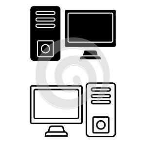 Computer  icon vector. pc illustration sign. device symbol. Laptop logo.
