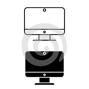 Computer  icon vector. pc illustration sign. device symbol. Laptop logo.