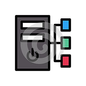 Computer vector line colour icon