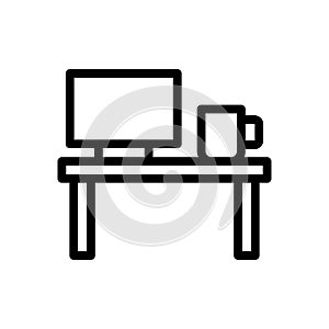 Computer vector thin line icon