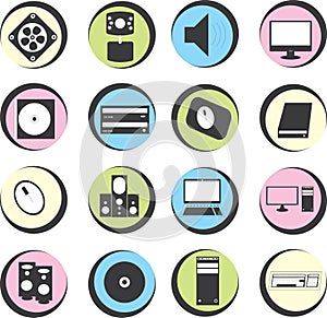 Computer icons in the circle