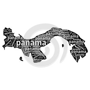 Panama map with name. isolated white background