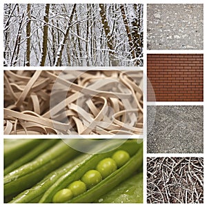 Computer imaging of nature with brick wall and rubber bands