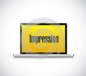 Computer impression sign illustration design