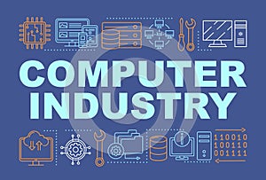 Computer industry word concepts banner. Information technology and electronics. Presentation, website. Isolated