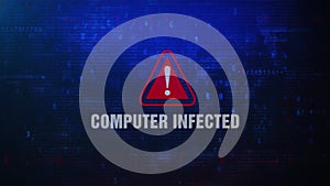 Computer Infected Alert Warning Error Message Blinking on Screen .